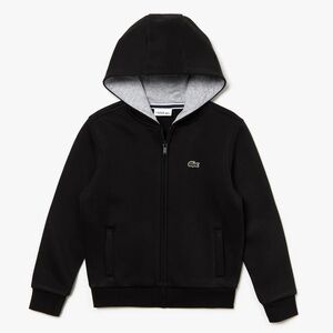 Lacoste Kids Black Sport Fleece Hoodie